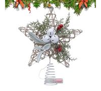 Cimes d'arbre de Noël | Décoration de Noël pour Intérieur,Étoile de Sapin Charmante avec Clochette pour Fêtes, Bureau, Vitrine, Vacances, Cadeau