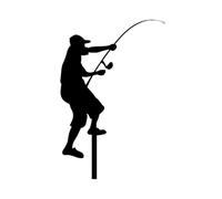 Cimes De Sapin De Noël,Ornement Pêcheur Résistant à la Rouille - Cime en Fer Silhouette pour Sapin De Noël | pour Utilisation en Intérieur, Décoration De Style Ferme, Pâques, Vacances d'hiver, Fête