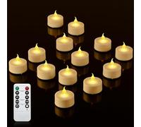 cimetech 12 Bougie Chauffe Plat Bougies Led avec Minuterie Telecommande pour la Maison, la Chambre, la Table, Halloween, décoration de Noël