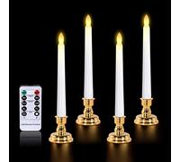cimetech Bougie à cône sans flamme, bougie à del alimentée par batterie, avec minuteur télécommandé et cartouche de lampe 3D authentique pour la décoration de la fête d 'anniversaire