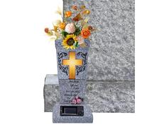 Cimetière avec épines Décoration de pierres tombales éclairées par puissance solaire pour monuments, tombes et décorations de jardin