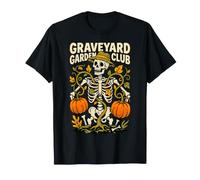 Cimetière Garden Club Squelette Citrouille Halloween Art T-Shirt