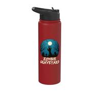 Cimetière zombie au clair de lune - Halloween effrayant pour enfants, garçons et adultes Stainless Steel Insulated Water Bottle
