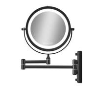 CIMI Gillian Jones Miroir Mural Double Face avec éclairage LED et grossissement x10 Noir