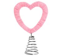 Cimier d'arbre en forme de cœur en velours avec ressort, 24,4 x 15,5 cm, décoration de vacances romantique pour mariage, homme, femme, table, mur, fête, Saint-Valentin, décoration saisonnière