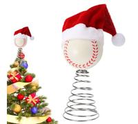 Cimier de sapin de baseball - Décoration de Noël sportive, chapeau de Père Noël, décoration de dessus de sapin de baseball | Idée cadeau pour les fans, les joueurs et les équipes | Parfait pour la