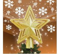 Cimier de Sapin de Noël Lumineux Projecteur en Flocon de Neige Lumière de Projection Topper d'arbre Noël Décorations d'arbre de Noël