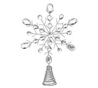 Cimier de sapin de Nol paillettes argentes avec cristaux (32 cm)
