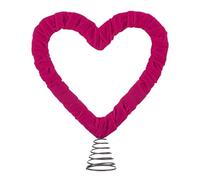 Cimier de sapin de Saint-Valentin en forme de cœur avec base à ressort pour décoration de Noël, festival, décoration de fête à la maison