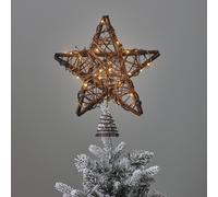 Cimier de Sapin Étoile en Rotin à Micro-LED