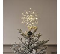 Cimier Flocon de Neige Lumineux en Métal Blanc