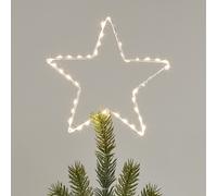 Lights4fun Cimier de Sapin de Noël Etoile Lumineuse avec Micro LED Blanc Chaud à Piles