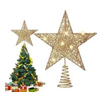 Cimier Sapin De Noël Etoile, Glitter Christmas Tree Top Decoration Star, Étoile décorative pour Arbre de Noël, pour Les décorations de Sapin de Noël pour Les fêtes de Famille (Or)