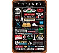 Cimily Friends TV Show Infographic Étain rétro Signe Vintage Affiche Plaque Murale décor pour Bar café Jardin Chambre Bureau hôtel 20X30 cm