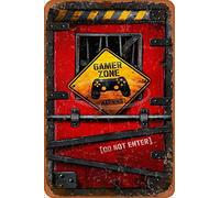 Cimily Gamer Zone Do Not Enter Étain rétro Signe Vintage Affiche Plaque Murale décor pour Bar café Jardin Chambre Bureau hôtel 20X30 cm