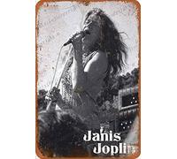 Cimily Janis Joplin Singing Signes en étain Affiche en métal rétro Garage Maison Jardin Mur Bar café Vintage décoration Murale Art 8 × 12 Pouces