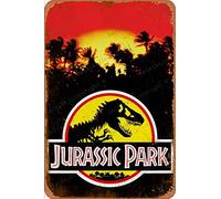 Cimily Jurassic Park illutration Étain rétro Signe Vintage Affiche Plaque Murale décor pour Bar café Jardin Chambre Bureau hôtel 20X30 cm