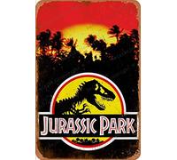 Cimily Jurassic Park illutration Signes en étain Affiche en métal rétro Garage Maison Jardin Mur Bar café Vintage décoration Murale Art 8 × 12 Pouces