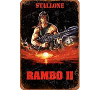 Cimily Rambo First Blood Part II Signes en étain Affiche en métal rétro Garage Maison Jardin Mur fête d'anniversaire Bar café Cuisine Vintage décoration Murale Art