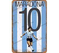 Cimily Soccer Diego Armando Maradona Poster II Signes en étain Affiche en métal rétro Garage Maison Jardin Mur fête d'anniversaire Bar café Cuisine Vintage décoration Murale Art 8 × 12 Pouces