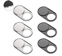 Cimkiz Webcam Coque Slide, métal, Aimant Web Camera, Housse pour Ordinateur Portable MacBook Pro PC tablettes Cellphone-for protégeant Vos Privacy-Strong adhésif (Noir + Argent) Black+Silver