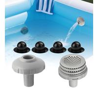 Cimown Crépines pour Intex Piscines de Ø 32 mm, avec 4 Bouchons Piscine
