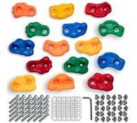 CIMOYBAI 15 pcs Prises d'escalade, Pierres à Grimper Enfants Outdoor, Prises d'escalade Enfants Multicolores, Prises pour Murs d'escalade avec vis de Fixation pour Tours de Jeux et Murs d'escalade