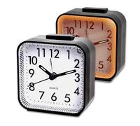 CIMOYBAI 2 pièces Réveil analogique sans tic-tac, Réveil Noir avec lumière, Fonction Snooze, Portable, Lumineux, Silencieux Petit réveil de Voyage pour Les Gros dormeurs