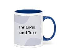 Cimpress Lot de 1 Mug Personnalisable Photo Texte, 325 ml, Bleu, Tasse A Cafe Personnalisée Prénom, Tasses d'entreprise avec son propre logo, Cadeau d'Entreprise, Collègue