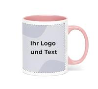 Cimpress Lot de 1 Mug Personnalisable Photo Texte, 325 ml, Rose, Tasse A Cafe Personnalisée Prénom, Tasses d'entreprise avec son propre logo, Cadeau d'Entreprise, Collègue