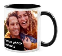 Cimpress Mug Photo Personnalisé avec Texte, Tasse en Céramique 325 ml avec Anse Colorée, Cadeau Personnalisé pour Entreprise, Maison, ou Événement