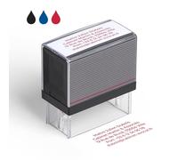 Cimpress Tampon Auto-Encreur Personnalisable avec Texte, Nom, Adresse ou Société, Grand Format 6,7 x 2,8 cm, Encre Rouge, Idéal pour Bureau et Usage Professionnel