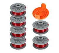 cimsfcor Bobine de fil de rechange pour débroussailleuse Gardena Turbo 5364-20 Bobine avec 1 capuchon 05328-20 pour tondeuse Gardena Turbo SmallCut (numéro d'article 2401) (6 bobines+1 couvercle)