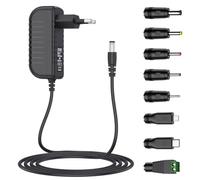 CinAC Adaptateur secteur 12 V 2 A CA 220 V vers CC 12 V 500 mA 1000 mA 1500 mA 2000 mA pilote de puissance 5,5 mm avec 8 adaptateurs de fiche CC onduleur chargeur transformateur adaptateur AC-DC