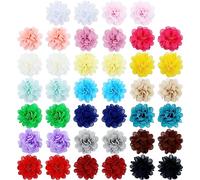 Cinaci 40 Pièces 5cm / 2 « Mousseline de Mousseline Solide Fleur Pinces à Cheveux Barrettes Non Dérapantes Épingles à Cheveux Florales Accessoires pour Bébés Filles Toddlers Enfants Ados