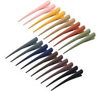Cinaci Lot de 20 / 10 paires de pinces à cheveux en plastique coloré de 10 cm de long alligator pour coiffure, accessoires de bec de canard pour femmes, filles, adolescentes