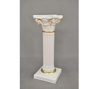 Cinar Colonne style méandre - Table d'appoint marbrée - Colonne décorative - 75 cm - Style grec antique - Style rococo - Style baroque - Peint à la main