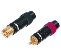 CINCH (PAIRE), DORÉ, BROCHE MASSIVE, POUR CABLE DE 3 - 7.3mm