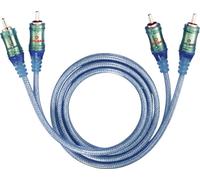Cinch-RCA audio Câble de raccordement [2x Cinch-RCA mâle - 2x Cinch-RCA mâle] 1.00 m bleu transparent contacts dorés Oehlbach Ice