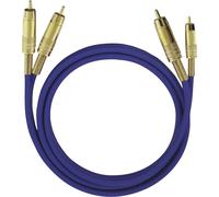 Cinch-RCA audio Câble de raccordement [2x Cinch-RCA mâle - 2x Cinch-RCA mâle] 10.00 m bleu contacts dorés Oehlbach NF 1 Master
