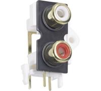 Cinch/rca Embase Femelle, Verticale Bkl Electronic 072384 Nombre De Pôles: 2 Or, Rouge, Blanc 1 Pc(s) D28075