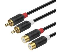 Cinch RCA Extension Cable,Audiowave Series Gold Plated 2 RCA Male to Female Stereo Audio Extension Cable for Speaker,Amplifier,Mixer,TV,1.8 Meter