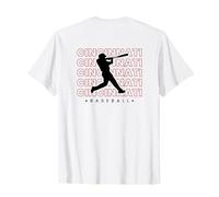 Cincinnati Baseball Minimaliste Backprint Amoureux de Baseball T-Shirt