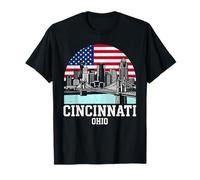 Cincinnati City Ohio Drapeau américain T-Shirt