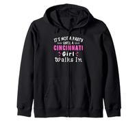 Cincinnati Girl Walks In Party Ohio Midwest Midwest Midwest Sweat à Capuche