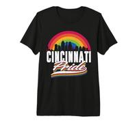 Cincinnati Ohio LGBT Lesbian Gay Bisexual Rainbow LGBTQ T-Shirt Haut de Gamme