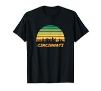 Cincinnati, Ohio | Paysage Urbain Vintage Coucher de Soleil T-Shirt