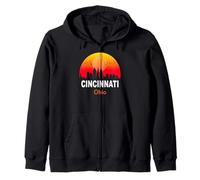 Cincinnati Ohio Vintage Sunset Retro City State USA Sweat à Capuche