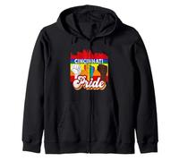 Cincinnati Pride Rainbow Gay Pride Flag Funny LGBT Sweat à Capuche