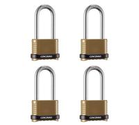 CINCINNO Lot de 4 cadenas à combinaison robuste à 4 chiffres avec anse longue, cadenas à combinaison résistant aux intempéries pour une utilisation en extérieur